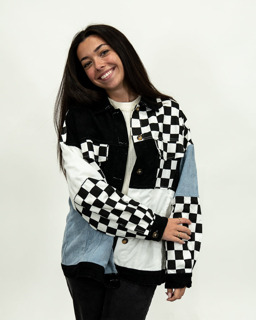 Checkmate! This checked out look is going to be your go to this Fall! New Checkered  denim jacket release is dropping this Saturday 10/7… | Instagram